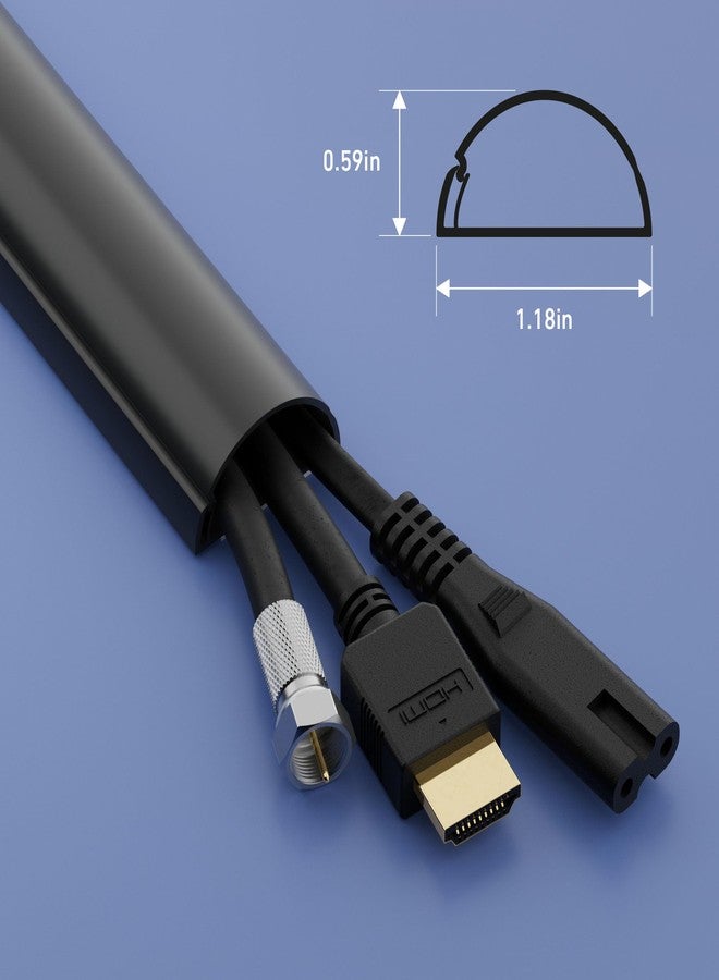D-Line Half Round Cord Hider, Patented Cable Cover, Hide TV Wall Mount Wires, Raceway for Cords, Decorative Wire Covers, Paintable, Adhesive Cable Concealer - 1x 1.18in W x 0.59in H x 39in L - Black - Image 3